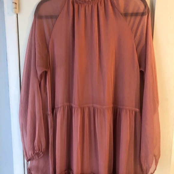 NWT Notes du Nord Blaire Tiered Silk Pink Sheer Maxi Dress Ruffle Danish 40 or L - Picture 15 of 15